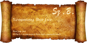 Szepessy Borisz névjegykártya